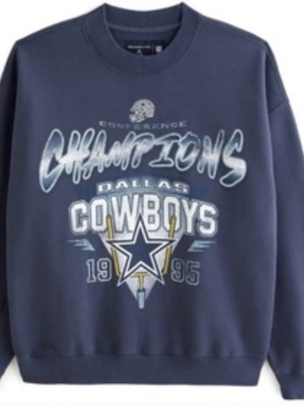 NWOT Abercrombie & Fitch Navy Dallas Cowboys Graphic Pullover Sweatshirt